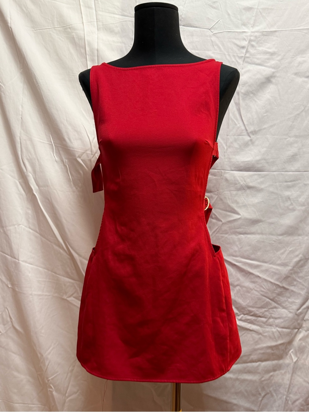 Peppermayo Red Sleeveless mini dress side Cutouts